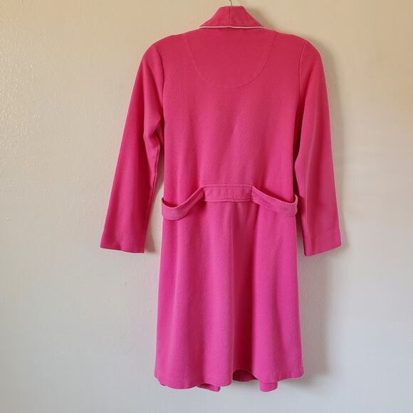 Lauren Ralph Lauren Robe Womens S Pink Waffle Weave Pockets Belt Bathrobe LRL - Picture 3 of 15